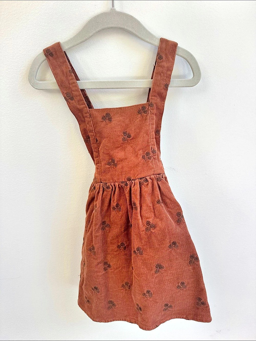 Rylee + Cru Kids Floral Corduroy Overall Dress